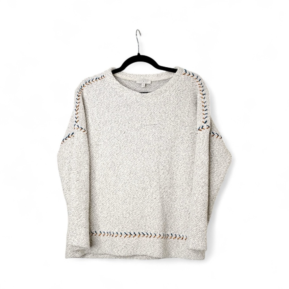 Cozy Gray Sweater with Embroidered Details